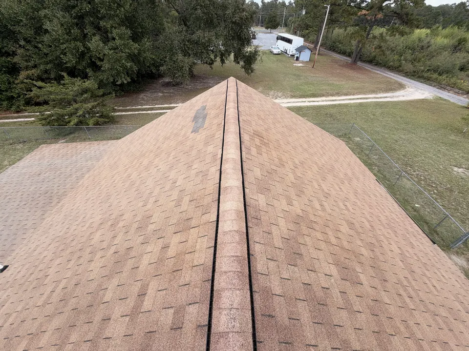 Asphalt shingle roof soft washed near Lake Murray, SC